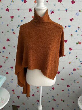 ZARA Copper Burnt Copper Poncho Size Small NEW NWOT